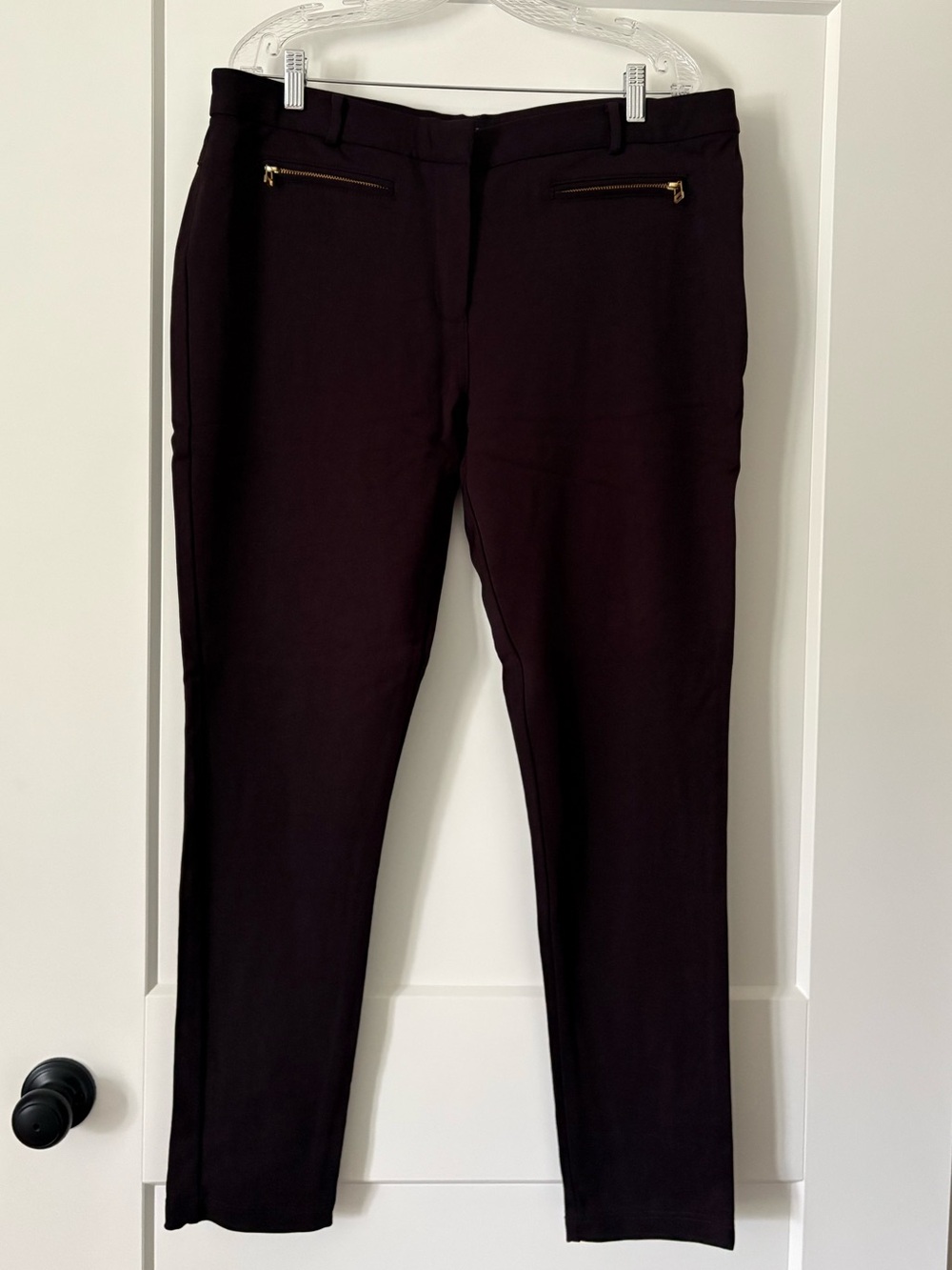 Pink Tartan Women’s Dress Pants in Chocolate Brown